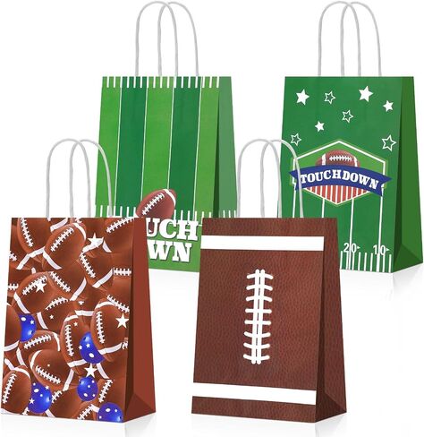 Janlaugh 24 PCS Baseball Party Favor Gift Bags with Handles Tissue Paper Baseball Paper Goodie Snack Candy Treat Bags for Birthday Themed Party Supplies Decorations in Saudi Arabia