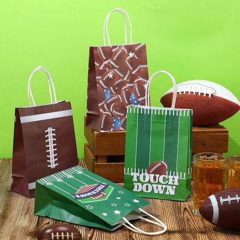 Janlaugh 24 PCS Baseball Party Favor Gift Bags with Handles Tissue Paper Baseball Paper Goodie Snack Candy Treat Bags for Birthday Themed Party Supplies Decorations in Saudi Arabia