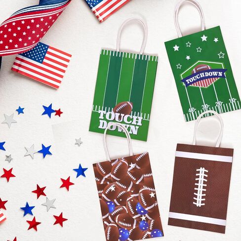 Janlaugh 24 PCS Baseball Party Favor Gift Bags with Handles Tissue Paper Baseball Paper Goodie Snack Candy Treat Bags for Birthday Themed Party Supplies Decorations in Saudi Arabia