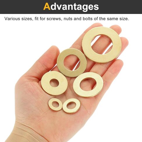 uxcell M8 Flat Washer, 12 Pcs Brass Ring Flat Washers 24mm OD 1.5mm Thick Metal Sealing Gasket Ring for Screws Bolts Nuts in Saudi Arabia