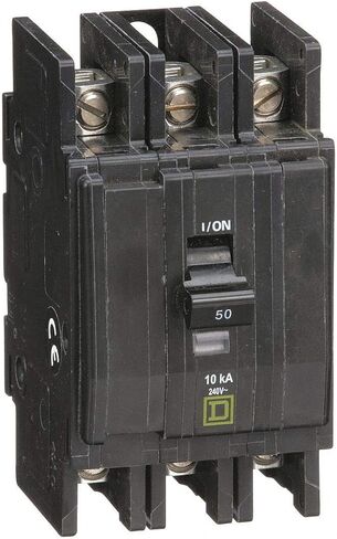 Square D Unit Mount Circuit Breaker, QOU, Number of Poles 3, 50 Amps, 240VAC, Standard in Saudi Arabia