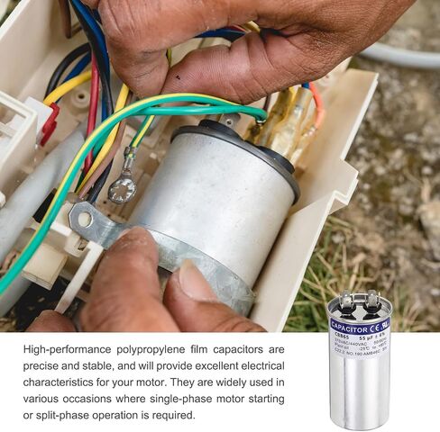 MECCANIXITY 2Pcs 40MFD CBB65 Run Start Capacitor 40uF, 370/440V Round AC Capacitor for AC Motor Run, HVAC, Air Conditioner, Condenser Motors in Kuwait