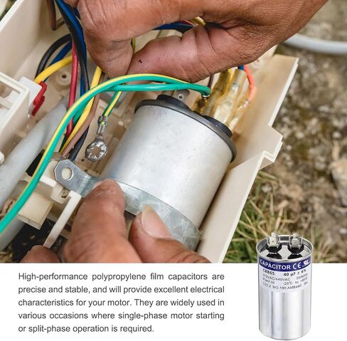 MECCANIXITY 2Pcs 40MFD CBB65 Run Start Capacitor 40uF, 370/440V Round AC Capacitor for AC Motor Run, HVAC, Air Conditioner, Condenser Motors in Kuwait