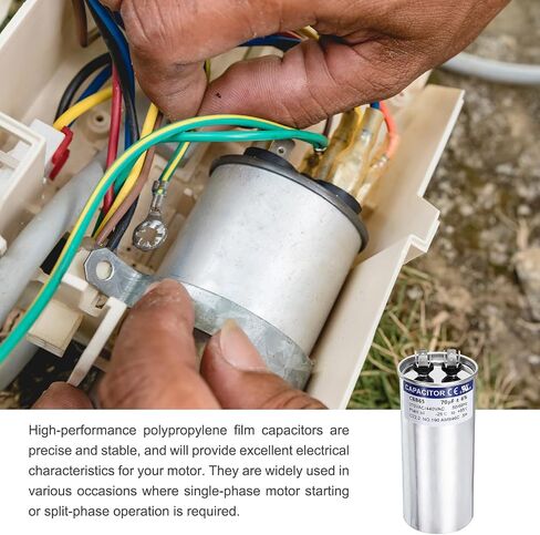 MECCANIXITY 2Pcs 40MFD CBB65 Run Start Capacitor 40uF, 370/440V Round AC Capacitor for AC Motor Run, HVAC, Air Conditioner, Condenser Motors in Kuwait