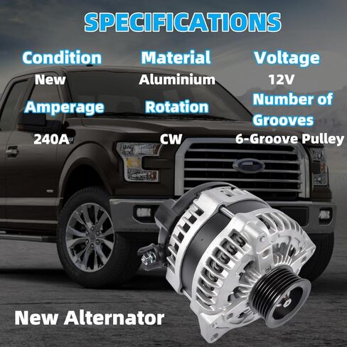 المولد 180AMP 12V W/Decoupler استبدال Volvo XC60 2010-2015 XC90 2007-2014 S60 2011-2016 S80 2007-2015 V60 15-16 V70 08-10 استبدال 0121715009 0125811051 Vahaha in Kuwait