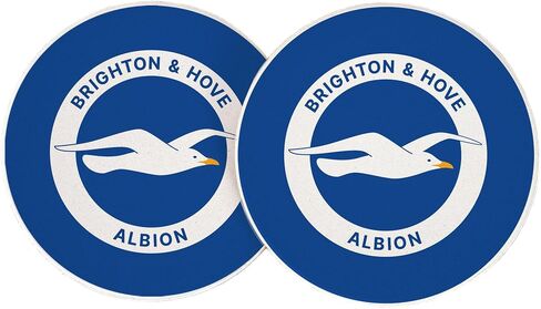 ملحقات CACTUS Brighton & Hove Albion Car Car Bhafc Seagulls نادي كرة القدم الممتصة Custer Custer Coasters مجموعة منتجات مرخصة من 2 (تصميم A) in Saudi Arabia