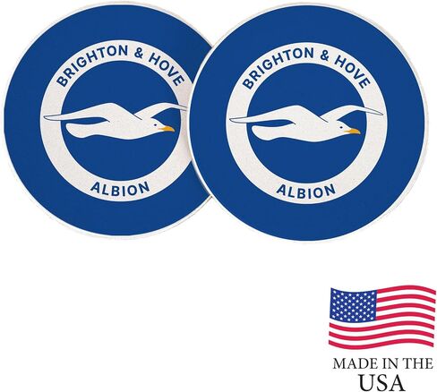 ملحقات CACTUS Brighton & Hove Albion Car Car Bhafc Seagulls نادي كرة القدم الممتصة Custer Custer Coasters مجموعة منتجات مرخصة من 2 (تصميم A) in Saudi Arabia