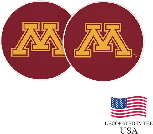 شركة Desert Cactus University of Minnesota Car Coaster Golden Gophers Custers Custer Custer Custer Set of 2 (Design A) in Saudi Arabia
