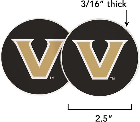 Desert Cactus Vanderbilt University Car Coaster Commodores VU Absorbent Sandstone Car Cup Coasters Set of 2 (Design A) in Saudi Arabia