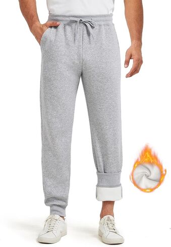 Zylioo Extra Long Fleece Sweatpants for Men, Men's Grey Fleece Lined Sweatpants with 34 Inseam, Men's Tall Winter Joggers in Saudi Arabia