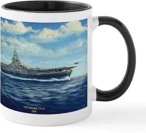 Cafepress USS Intrepid ، CV 11 ، 1945 Mugs 11 Oz (325 ML) CERAMIC COFFE MUG in Saudi Arabia