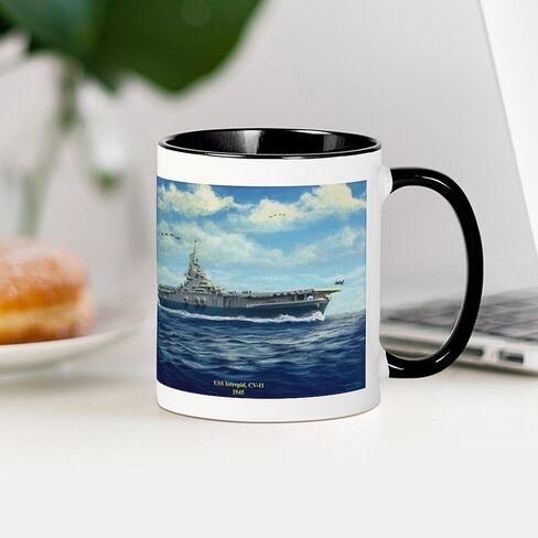 Cafepress USS Intrepid ، CV 11 ، 1945 Mugs 11 Oz (325 ML) CERAMIC COFFE MUG in Saudi Arabia