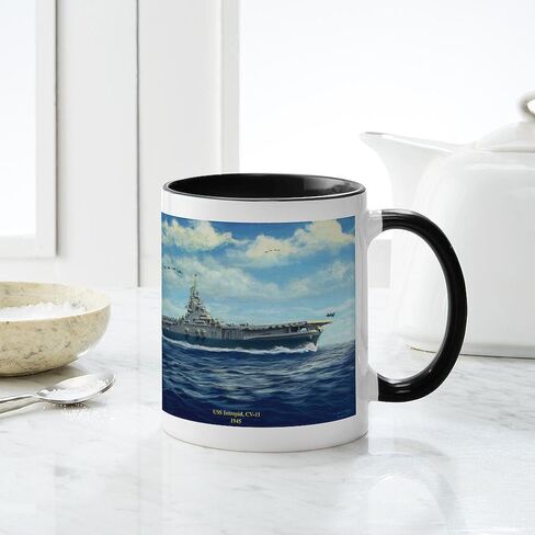 Cafepress USS Intrepid ، CV 11 ، 1945 Mugs 11 Oz (325 ML) CERAMIC COFFE MUG in Saudi Arabia