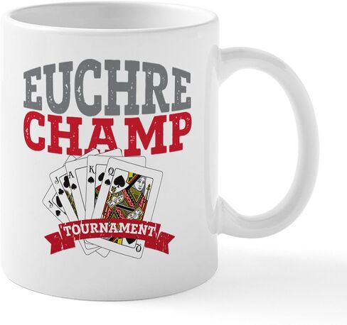 أكواب البطل Cafepress Euchre 11 أوقية (325 مل) قدح القهوة السيراميك in Saudi Arabia