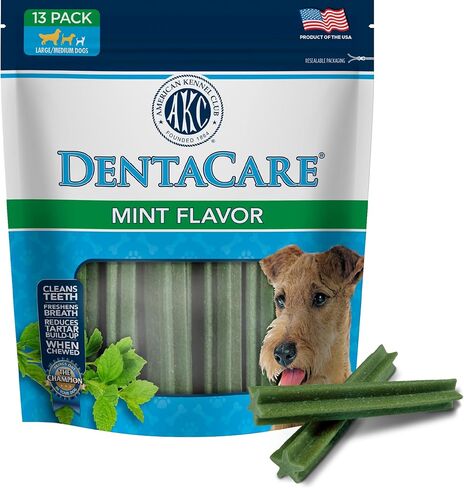 American Kennel Club Dentacare Yogurt and Peanut Butter Dental Dog Treats, Naturally Flavored, Good for Dog Dental Health, 20 Count in Kuwait