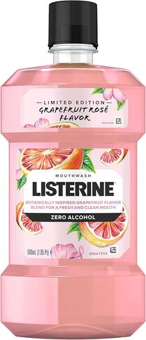 Listerine Zero Ecal Coalth Gash ، شطف عن طريق الفم يقتل ما يصل إلى 99 ٪ من جراثيم التنفس السيئة ، نكهة محدودة الإصدار الجريب فروت ، 500 مل in Kuwait