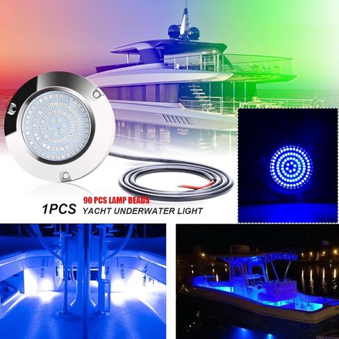LED Underwater Light for Boats 316 Stainless Steel Boat Transom Mount Light, Waterproof LED Lights/Marine Lights 10-30V，for Stern Interior Navigation Deck Courtesy Night Fishing (Green) in Kuwait