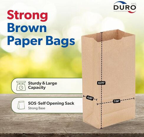 Duro Bag 5# SOS Bag 35# 100% Recycled Natural Kraft (100 Pack) in Kuwait