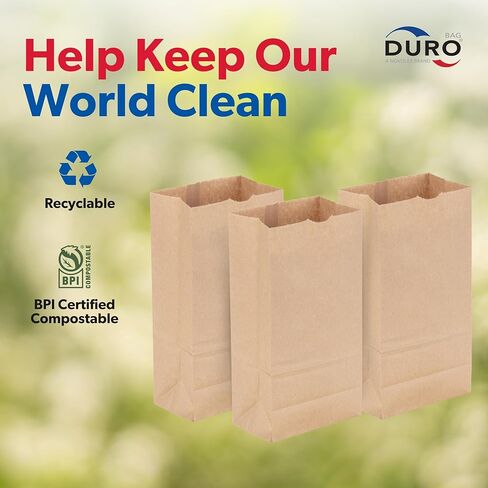 Duro Bag 5# SOS Bag 35# 100% Recycled Natural Kraft (100 Pack) in Kuwait