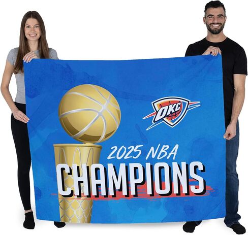 Oklahoma City Thunder 2025 NBA Champions Banner Up Printed Wall Hanging, Official Team Logo & Championship Years, 34" x 40" Polyester Tapestry, Bold Fan Decor for Home, Office, or Game Room in Saudi Arabia