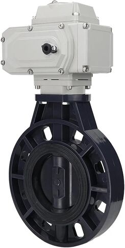 DC24V 2" DN50 UPVC Motorized Butterfly Valve Wafer Type EPDM Sealing in Saudi Arabia