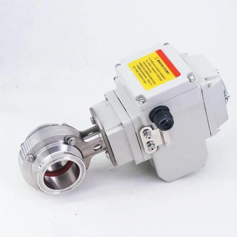 220V/24V Tri Clamp 1.5" 2" 304 Stainless Steel Sanitary Ferrule Electric Butterfly Valve For Homebrew(38x50.5mm,220V) in Saudi Arabia