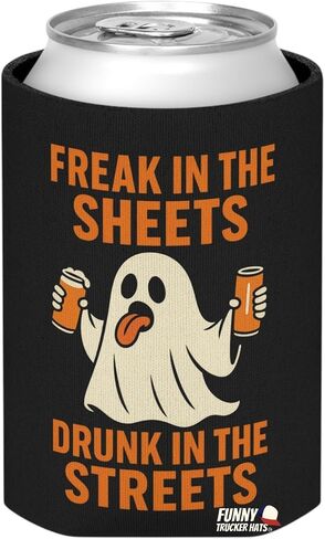 Just Here for the Boos Halloween Beer Sleeve – Funny Ghost Can Cooler – Neoprene Drink Holder for Parties, Camping, Tailgating, Bachelor/Bachelorette & Gag Gifts in Kuwait