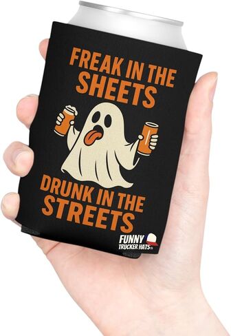 Just Here for the Boos Halloween Beer Sleeve – Funny Ghost Can Cooler – Neoprene Drink Holder for Parties, Camping, Tailgating, Bachelor/Bachelorette & Gag Gifts in Kuwait