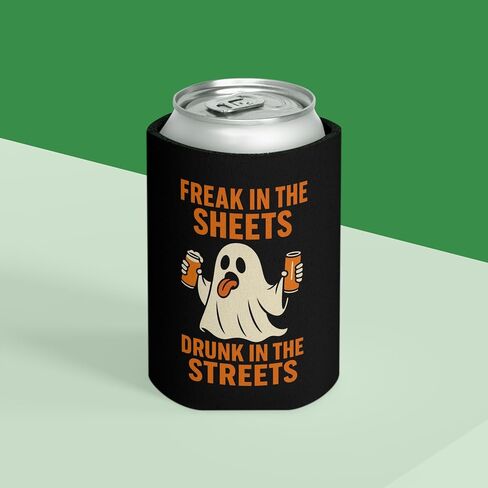 Show Me Your Boo-Bies Halloween Beer Sleeve – Funny Ghost & Pumpkin Can Cooler – Neoprene Drink Holder for Parties, Camping, Tailgating, Bachelor/Bachelorette & Gag Gifts in Kuwait