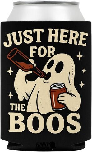 Show Me Your Boo-Bies Halloween Beer Sleeve – Funny Ghost & Pumpkin Can Cooler – Neoprene Drink Holder for Parties, Camping, Tailgating, Bachelor/Bachelorette & Gag Gifts in Kuwait