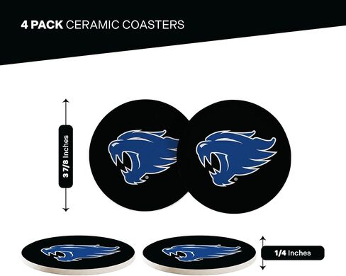 Desert Cactus University of Kentucky Ceramic Coasters 4 Pack Wildcats UK Absorbent Drink Coasters with Cork Backing (Design A) in Saudi Arabia