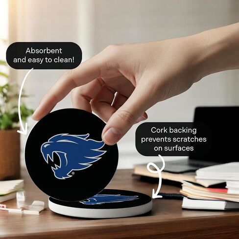 Desert Cactus University of Kentucky Ceramic Coasters 4 Pack Wildcats UK Absorbent Drink Coasters with Cork Backing (Design A) in Saudi Arabia
