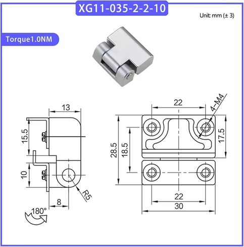 Zinc Alloy Damping Hinge with Torque Adjustable Pivot 1Pcs(XG11-035-2-1-10) in Saudi Arabia