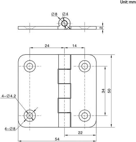 304 Stainless Steel Shaped Square Corner Hinge Asymmetrical 1Pcs in Saudi Arabia