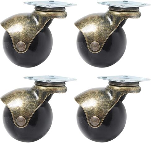4pcs 2 Inch 50mm Bearing Capacity 30kg Black Trolley Wheels Caster Rubber Swivel Casters(with Brake casters,2 inch) in Saudi Arabia