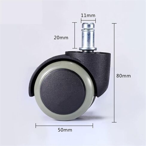 Universal Mute Chair Wheel Caster 2 Inch 50kg Swivel Castor Furniture Replace Wheels Roller 5Pcs(Embed Type) in Saudi Arabia