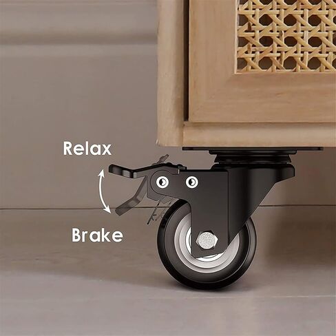 4Pcs 1.6in with Dual Locking and Polyurethane Foam No Noise Wheels, Load Bearing 440 Lbs in Saudi Arabia