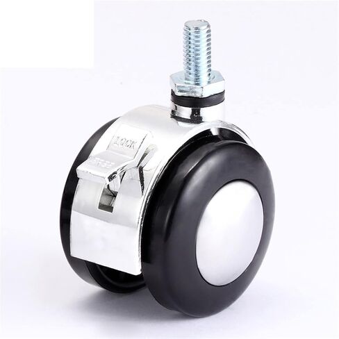 2 Inch Chair Wheel Furniture Caster Heavy Duty M8 / Plate Alloy Swivel Castor Wheels Trolley 4Pcs(Screw with Brake) in Saudi Arabia