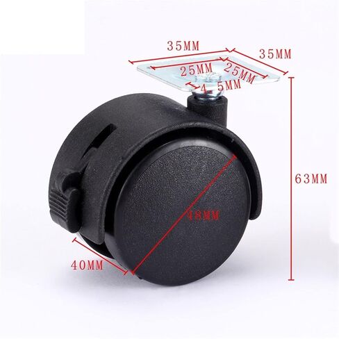 Chair Wheel Furniture Caster 30mm 40mm 48mm Plate with Brake Swivel Castor Wheels Replace(30mm) in Saudi Arabia