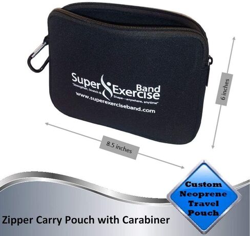USA Neoprene Zipper Carry Pouch for Yoga, Resistance Bands and Workout Gear Accessories. Travel Organizer Bag also fits most MP3 players, cell phones, Kindle and Mini-tablets. in Saudi Arabia