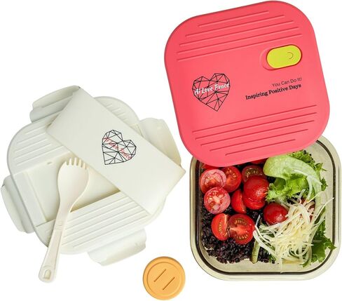 حاوية غداء زجاجية ، 26 أونصة ، آمنة من الميكروويف مع اثنين من الأغطية-غطاء تنفيس من السيليكون الأبيض وغطاء محكم PP الوردي ، صندوق الإعدادية لوجبة التسرب مع تخزين أواني للسلطة والوجبات الخفيفة in Kuwait