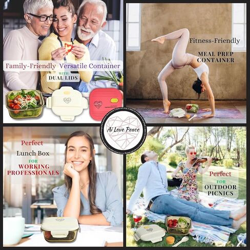 حاوية غداء زجاجية ، 26 أونصة ، آمنة من الميكروويف مع اثنين من الأغطية-غطاء تنفيس من السيليكون الأبيض وغطاء محكم PP الوردي ، صندوق الإعدادية لوجبة التسرب مع تخزين أواني للسلطة والوجبات الخفيفة in Kuwait