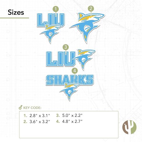 Desert Cactus Long Island University ملصق Liu Sharks Sticker Vinyl Scal in Saudi Arabia