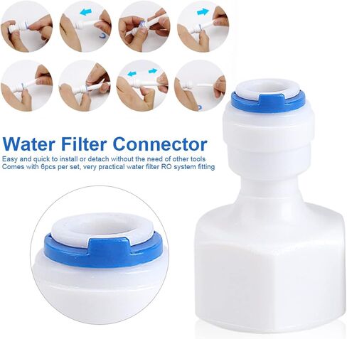 1/4 Push to Connect Fittings, Plastic 1/4 Quick Connect Fittings, 6Pcs Push to Connect Fitting, Water Line Fitting with RO 1/4 Tube OD 1/2 Female Push for Water Filter in Saudi Arabia