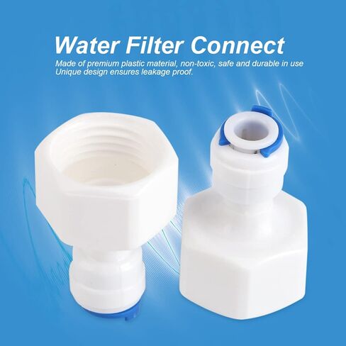 1/4 Push to Connect Fittings, Plastic 1/4 Quick Connect Fittings, 6Pcs Push to Connect Fitting, Water Line Fitting with RO 1/4 Tube OD 1/2 Female Push for Water Filter in Saudi Arabia