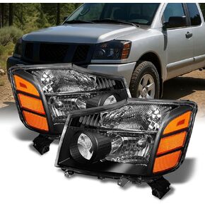 AKKON - For 04-15 Titan Pickup Truck 05-07 Armada Headlights Front Lamps Direct Replacement Pair Left + Right in Kuwait