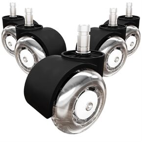 5Pcs 2Inch Office Chair Caster Wheels Swivel Rubber Soft Safe Rollers PU Transparent Furniture Wheel in Saudi Arabia