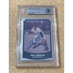 1988 Pacific Legends Phil Rizzutto #10 Yankees Signed Card Beckett Auto Vintage - MLB Autographed Baseball Cards in Saudi Arabia