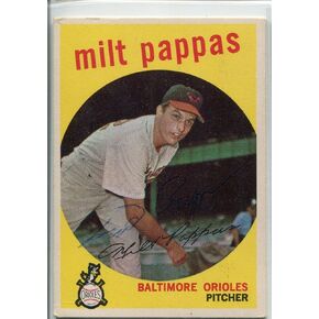 Milt Pappas تم توقيعه 1959 Topps Card - بطاقات موقعة بالبيسبول in Saudi Arabia
