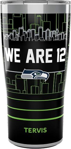 Tervis Traveler NFL Seattle Seahawks - Slogan Triple Walled Insulated Tumbler Travel Cup Keeps Drinks Cold & Hot, 20oz, Stainless Steel in Saudi Arabia
